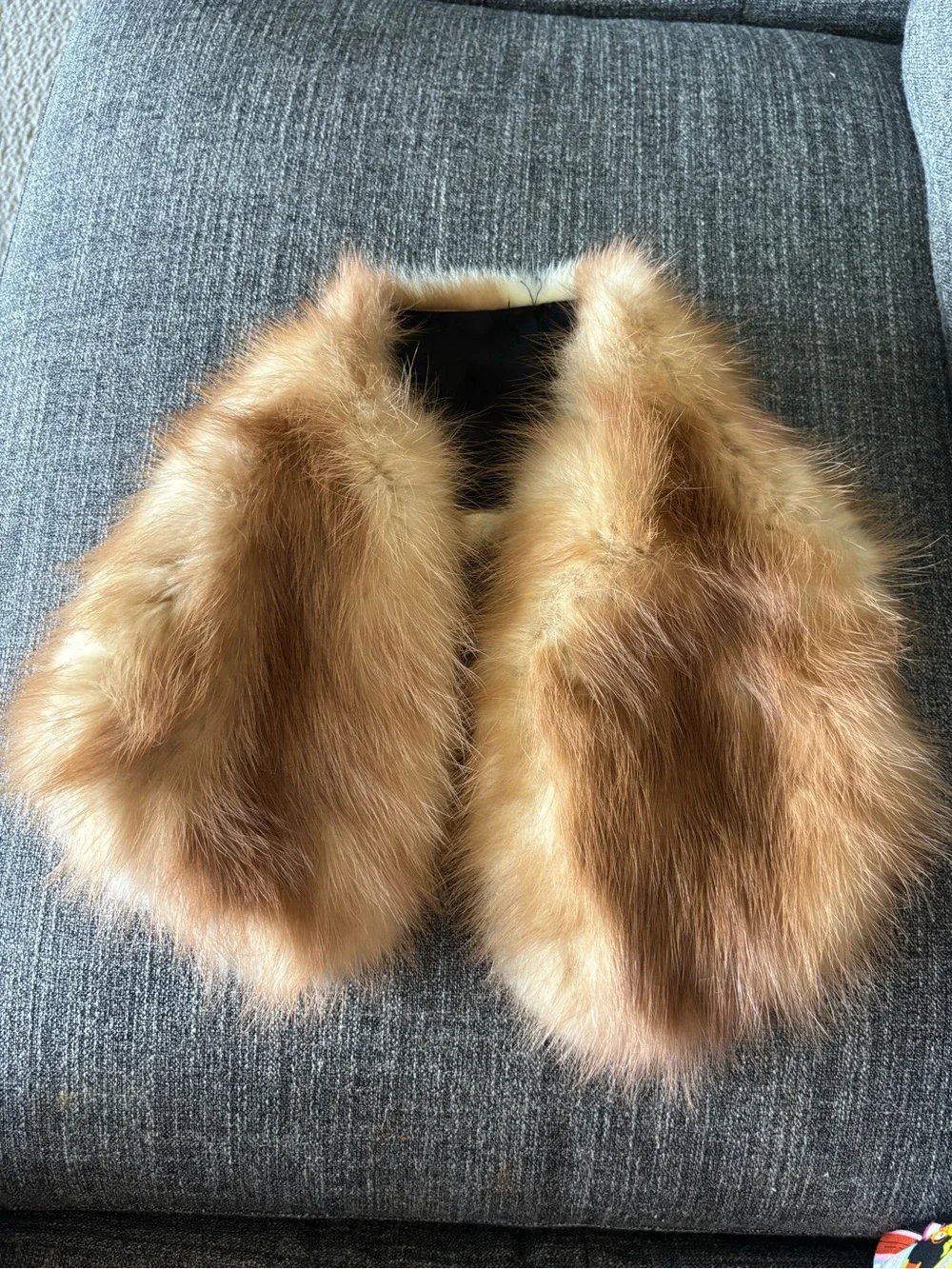 Vintage Brown Fox Fur Collar Neck Wrap